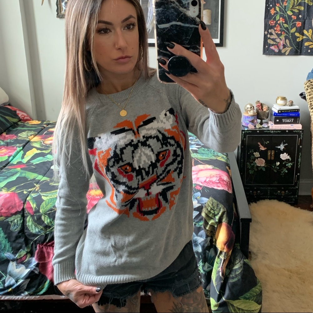 Gray Tiger Sweater